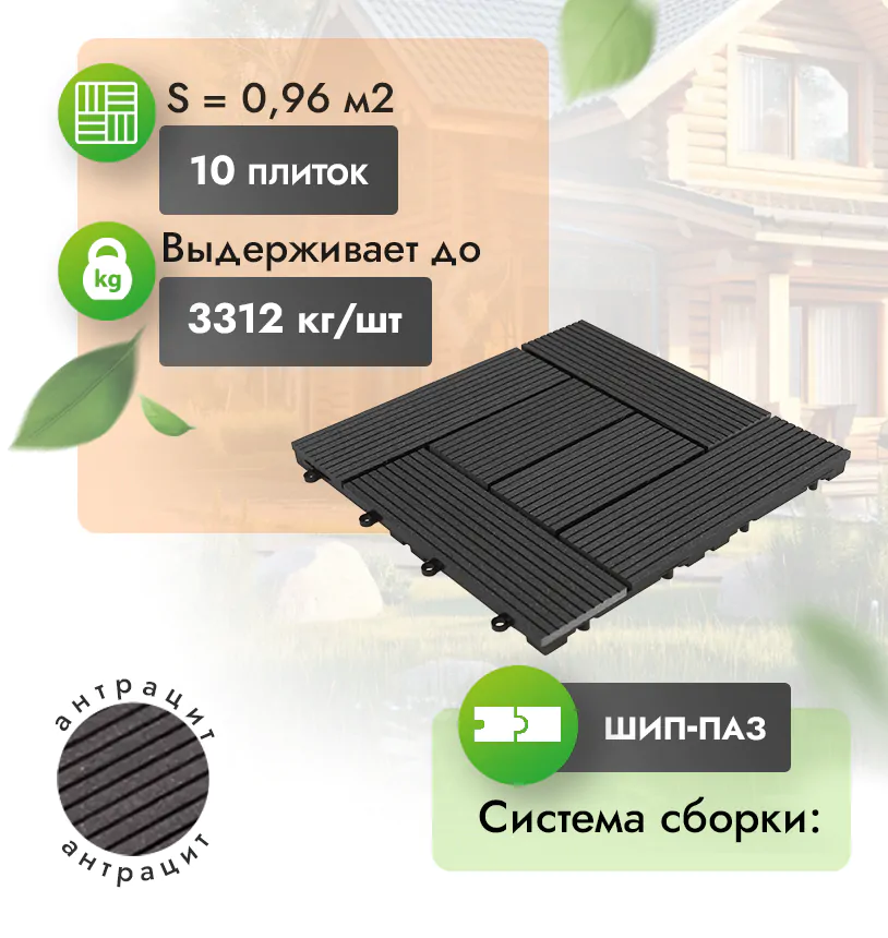 Садовый паркет из МПК Антрацит